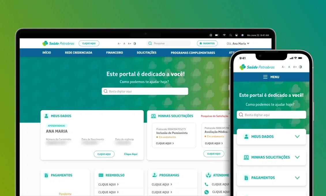 Saúde Petrobras Portal — UX/UI case study cover